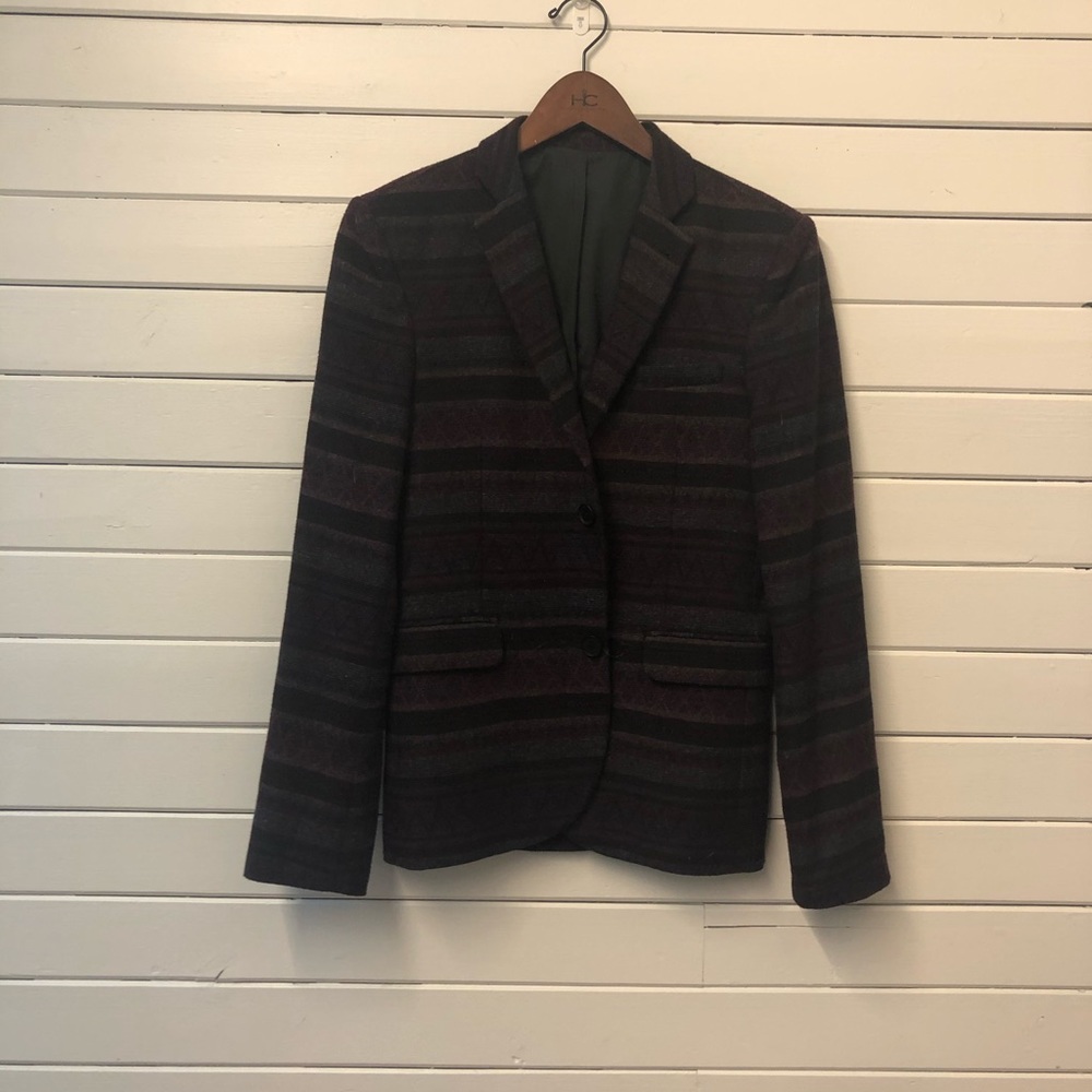 Preowned TOPMAN Light Knit Printed Blazer Jacket